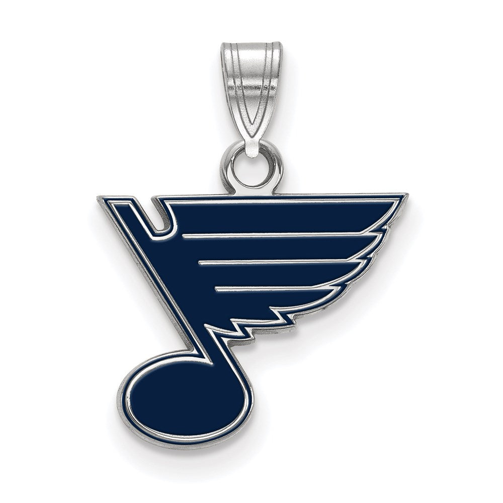 Sterlingsilber Rhodiniert Nhl Logoart St. Louis Blues Klein Emailliert Anhänger