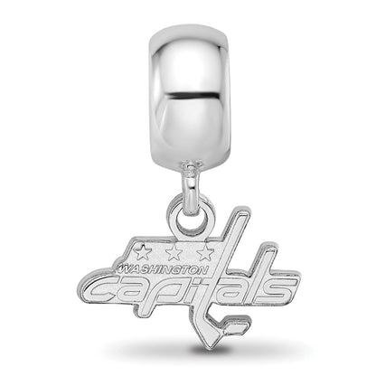 Sterlingsilber Rhodiniert Nhl Logoart Washington Capitals Hängend Perle