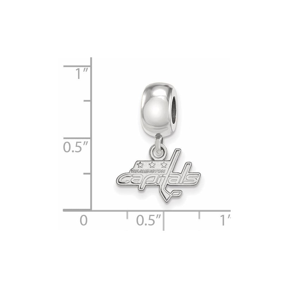 Sterlingsilber Rhodiniert Nhl Logoart Washington Capitals Hängend Perle