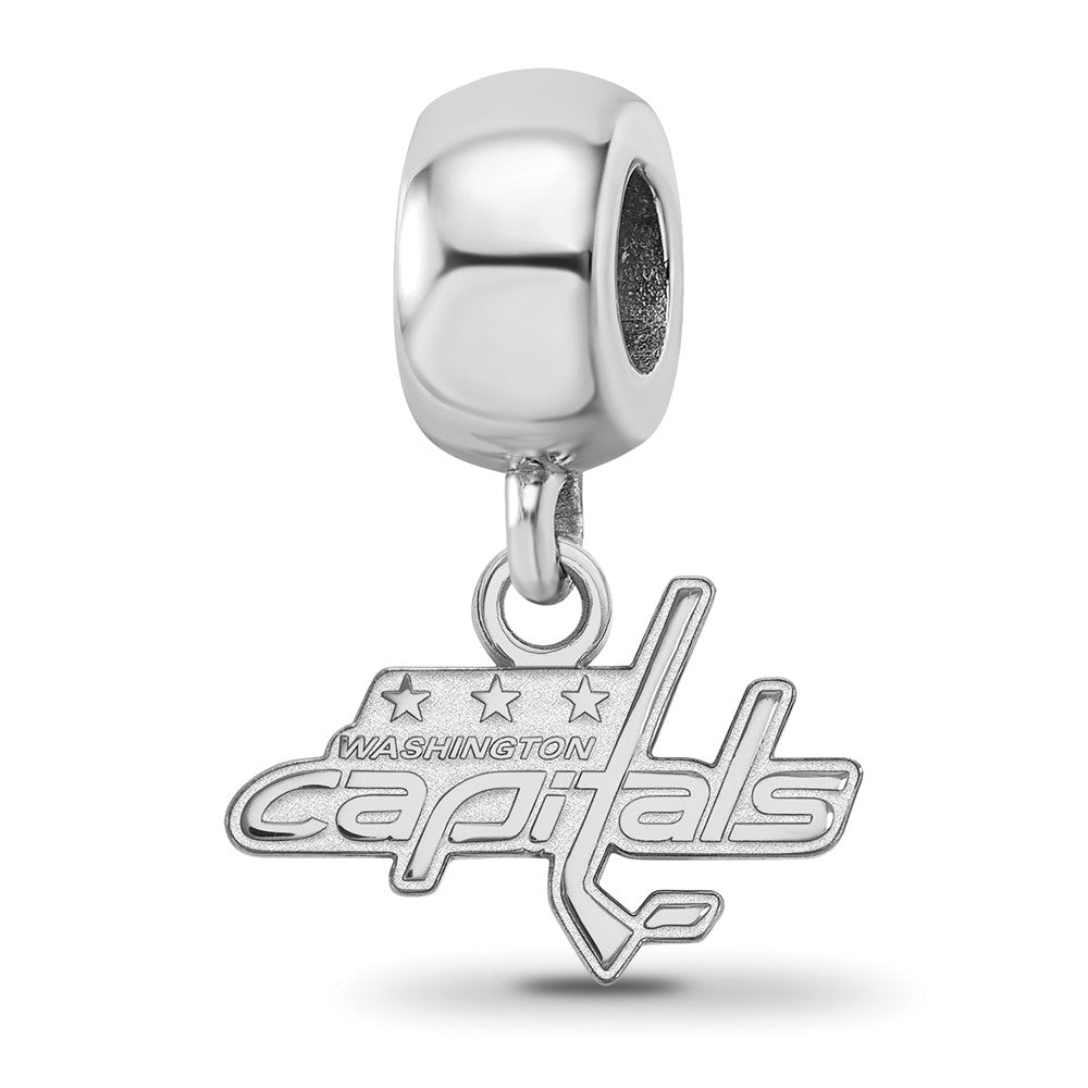 Sterlingsilber Rhodiniert Nhl Logoart Washington Capitals Hängend Perle