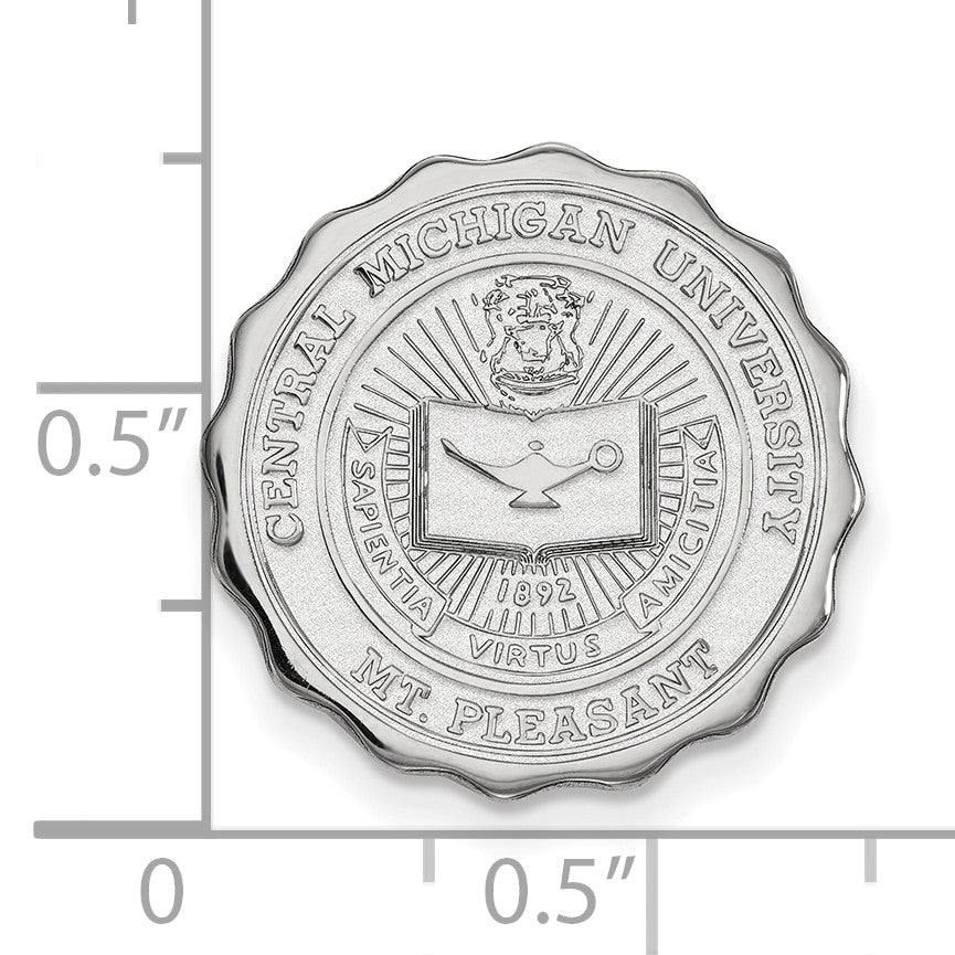 14K Weißgold Logoart Central Michigan University Wappen Anstecknadel