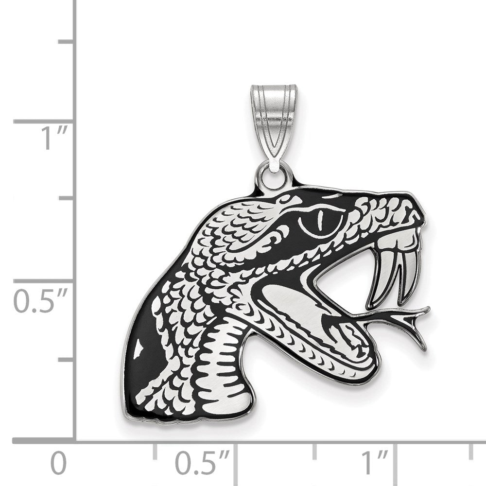 Sterlingsilber Rhodiniert Logoart Florida A und M University Rattler Groß Emailliert Anhänger