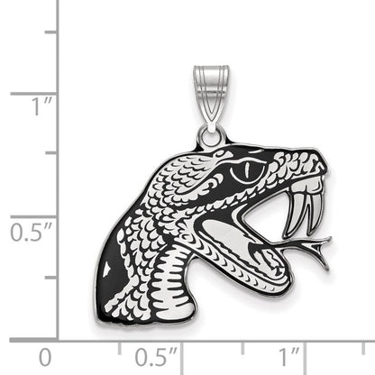 Sterlingsilber Rhodiniert Logoart Florida A und M University Rattler Groß Emailliert Anhänger