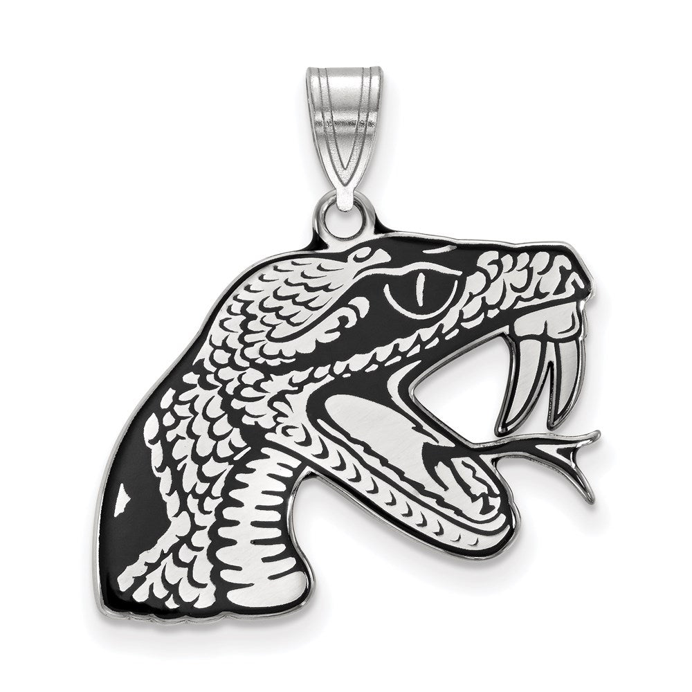 Sterlingsilber Rhodiniert Logoart Florida A und M University Rattler Groß Emailliert Anhänger