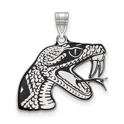 Sterlingsilber Rhodiniert Logoart Florida A und M University Rattler Groß Emailliert Anhänger