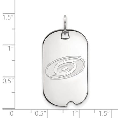 Sterlingsilber Rhodiniert Nhl Logoart Carolina Hurricanes Klein Erkennungsmarke Anhänger