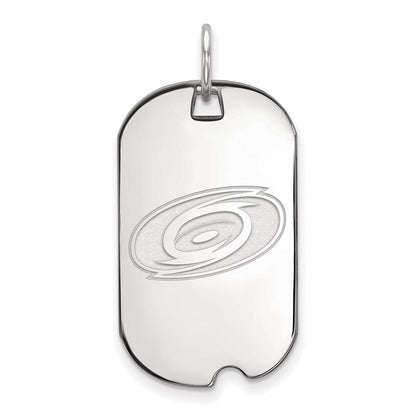 Sterlingsilber Rhodiniert Nhl Logoart Carolina Hurricanes Klein Erkennungsmarke Anhänger