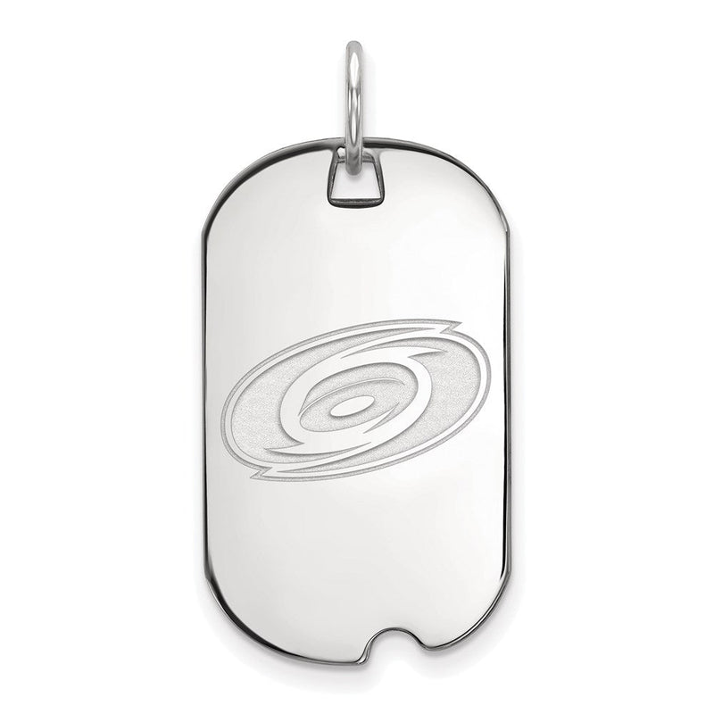 Sterlingsilber Rhodiniert Nhl Logoart Carolina Hurricanes Klein Erkennungsmarke Anhänger