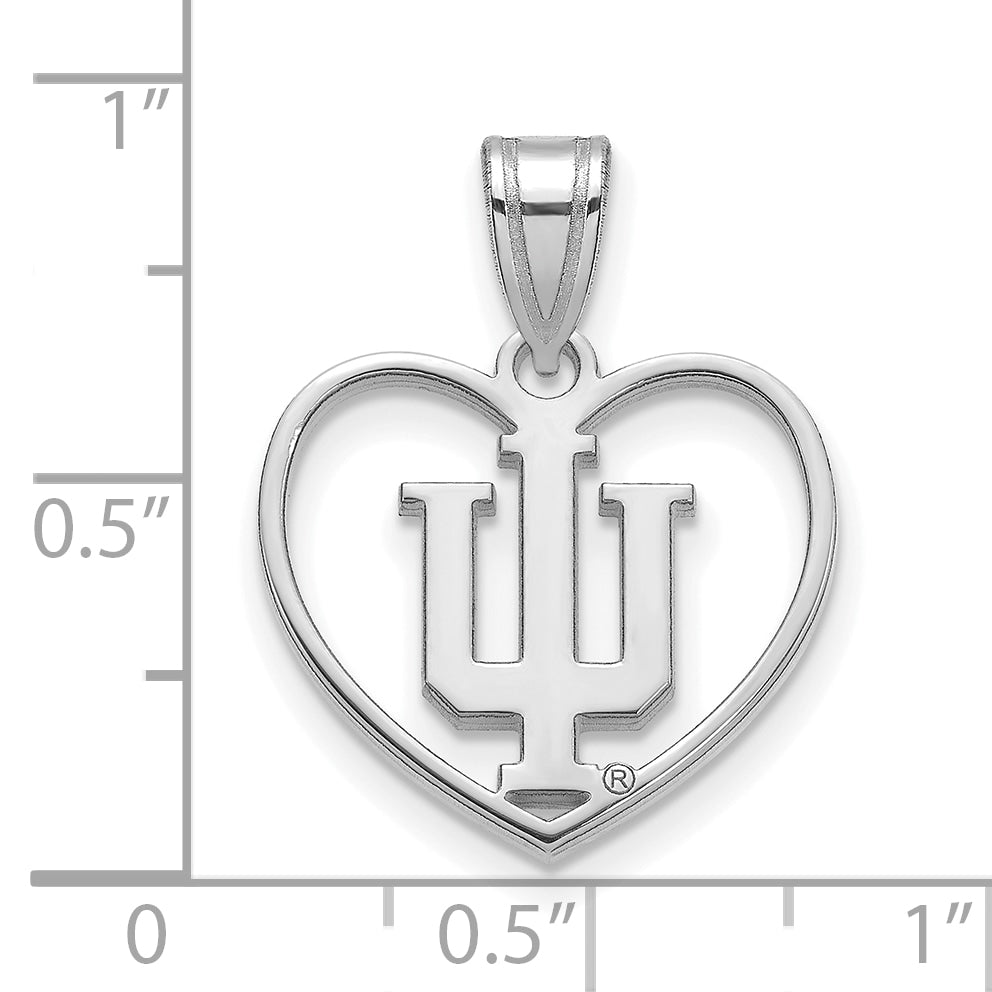 Sterlingsilber Rhodiniert Logoart Indiana University I U Herz Anhänger