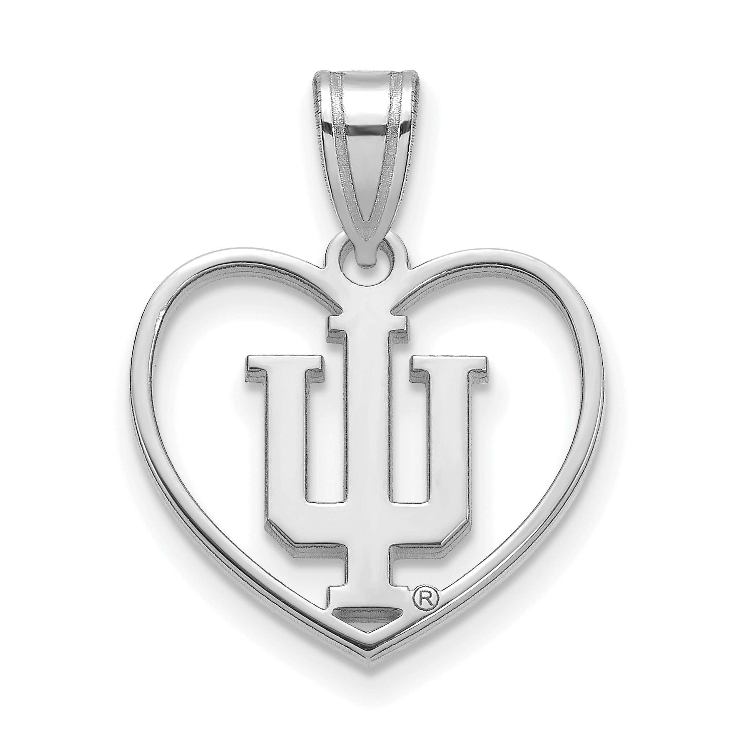 Sterlingsilber Rhodiniert Logoart Indiana University I U Herz Anhänger