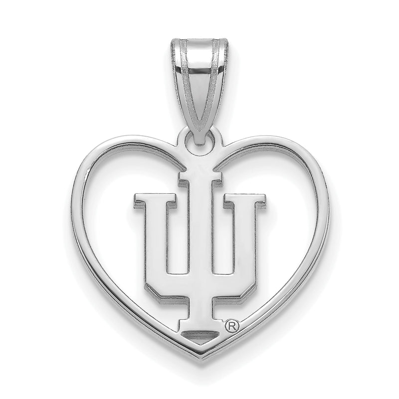Sterlingsilber Rhodiniert Logoart Indiana University I U Herz Anhänger