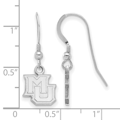 Sterlingsilber Rhodiniert Logoart Marquette University M U Extra Klein Hängend Draht Ohrringe