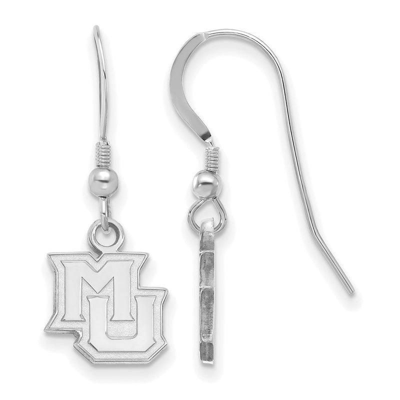 Sterlingsilber Rhodiniert Logoart Marquette University M U Extra Klein Hängend Draht Ohrringe