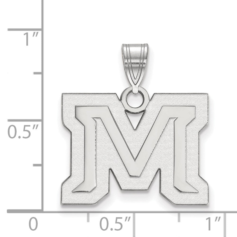 10K Weißgold Logoart Montana State University Buchstabe M Mittel Anhänger
