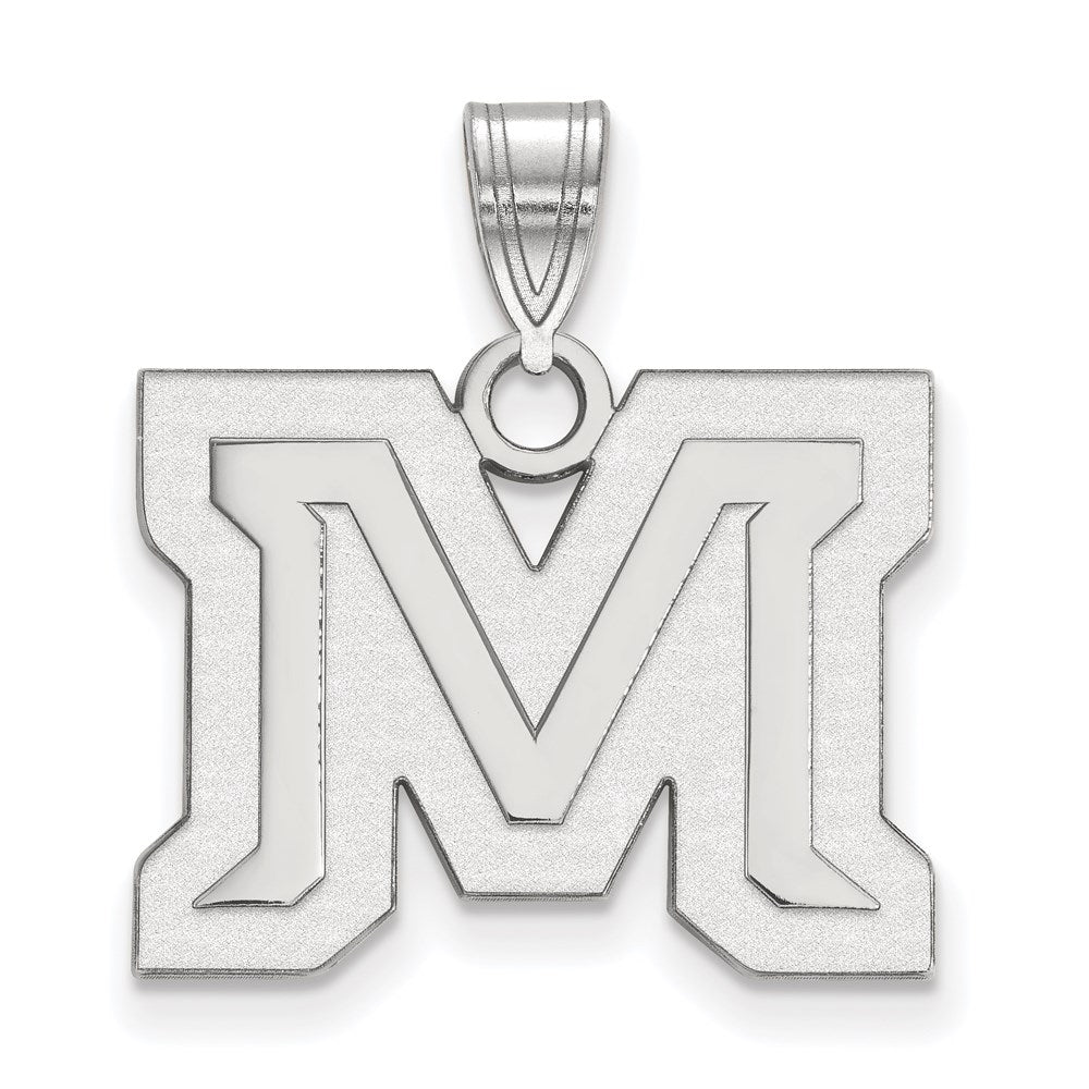 14K Weißgold Logoart Montana State University Buchstabe M Mittel Anhänger