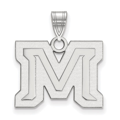 14K Weißgold Logoart Montana State University Buchstabe M Mittel Anhänger