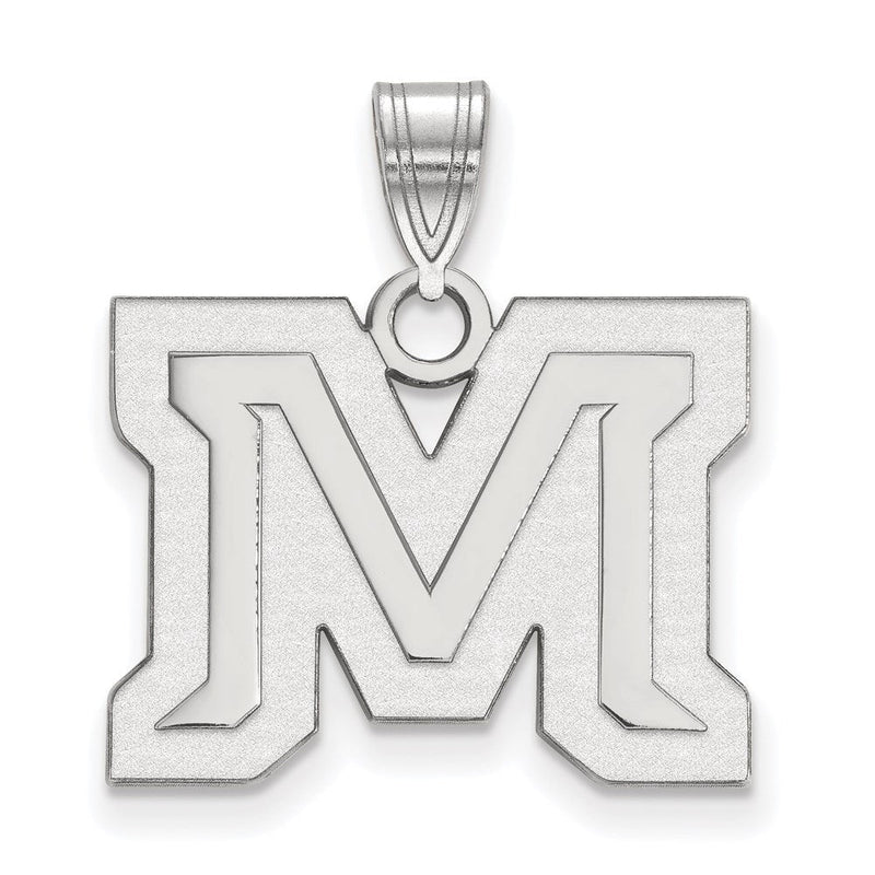 10K Weißgold Logoart Montana State University Buchstabe M Mittel Anhänger
