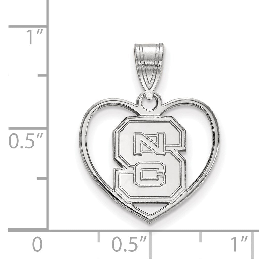 Sterlingsilber Rhodiniert Logoart North Carolina State University N C S Herz Anhänger
