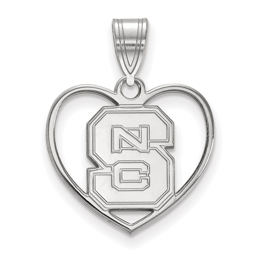 Sterlingsilber Rhodiniert Logoart North Carolina State University N C S Herz Anhänger