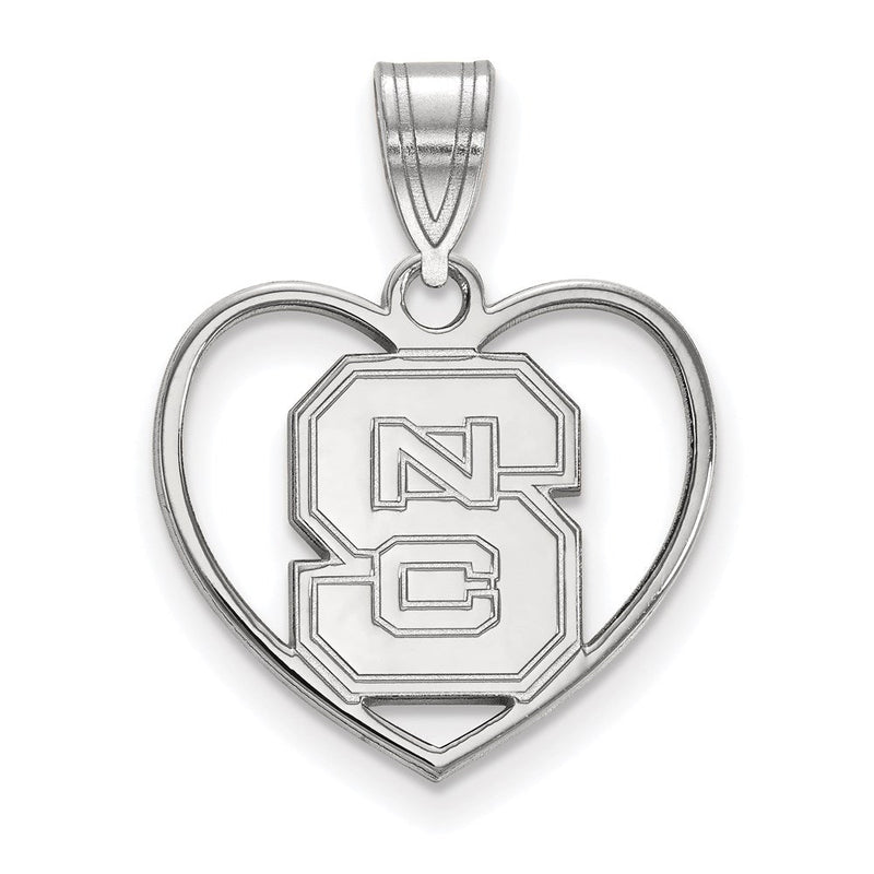 Sterlingsilber Rhodiniert Logoart North Carolina State University N C S Herz Anhänger