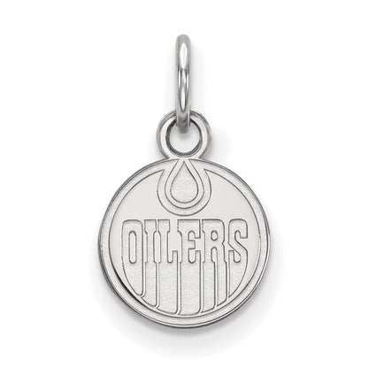 Sterlingsilber Rhodiniert Nhl Logoart Edmonton Oilers Extra Klein Anhänger
