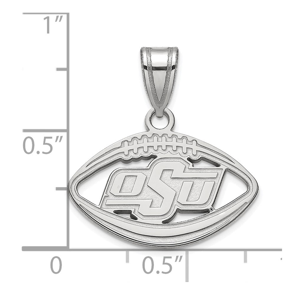 Sterlingsilber Rhodiniert Logoart Oklahoma State University O S U Football Anhänger