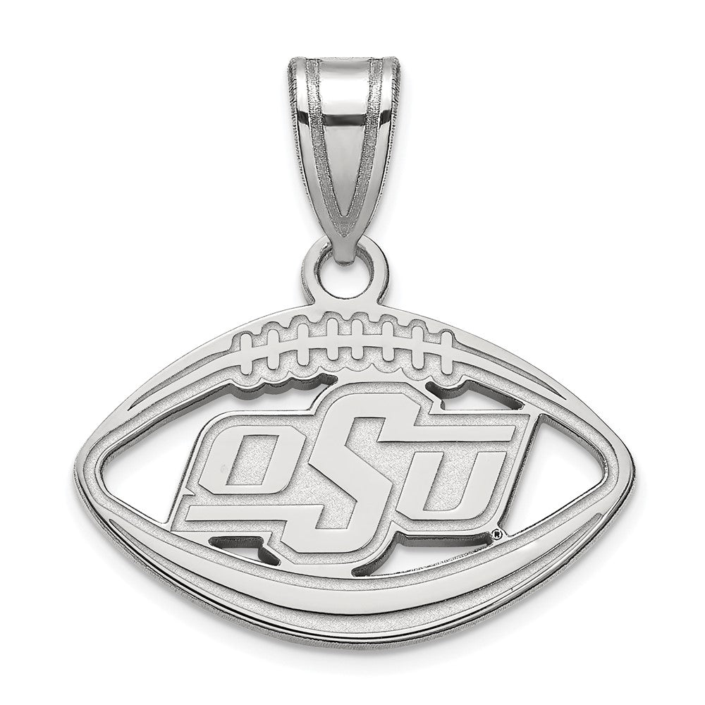 Sterlingsilber Rhodiniert Logoart Oklahoma State University O S U Football Anhänger