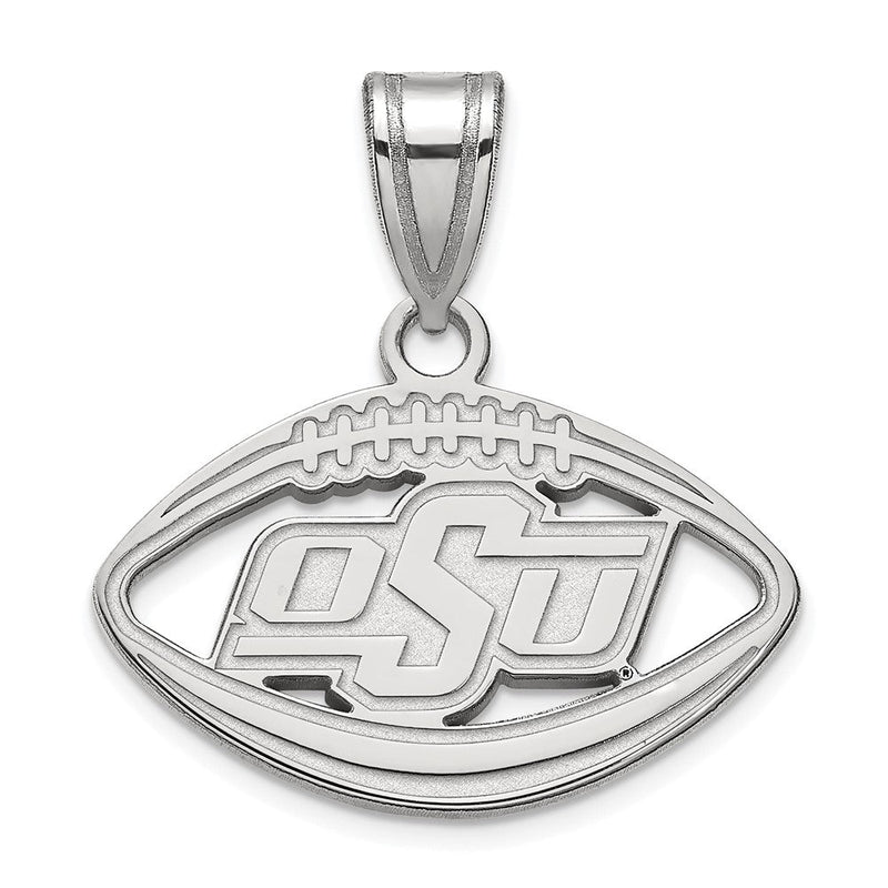 Sterlingsilber Rhodiniert Logoart Oklahoma State University O S U Football Anhänger