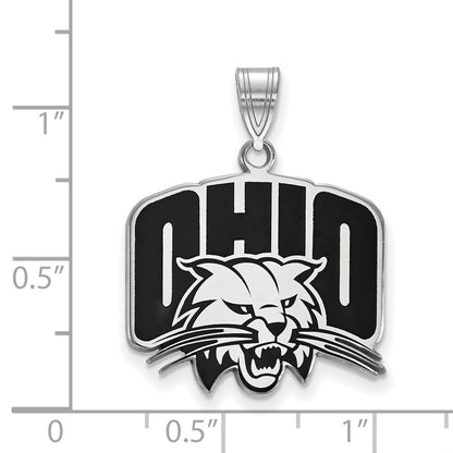 Sterlingsilber Rhodiniert Logoart Ohio University Groß Emailliert Anhänger