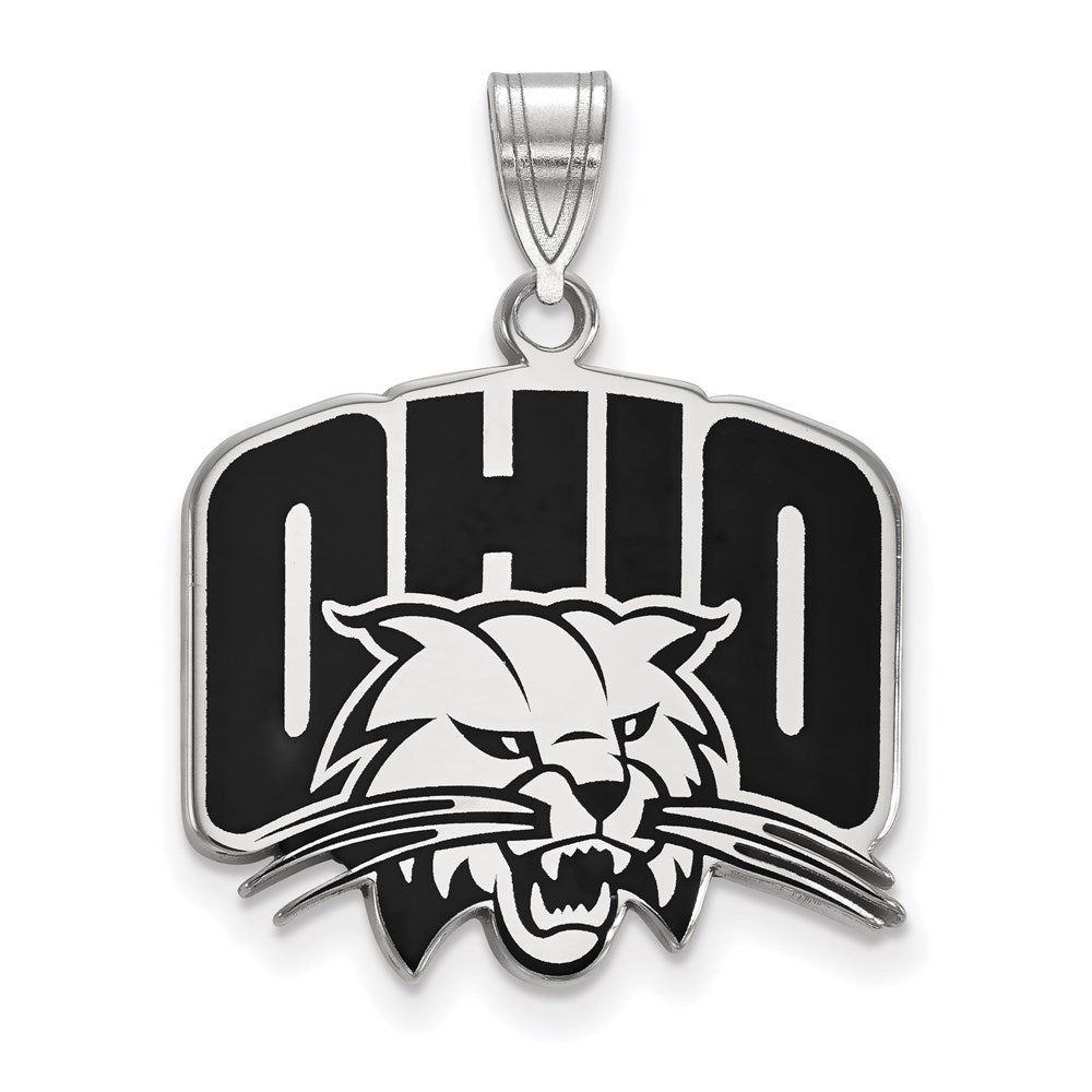 Sterlingsilber Rhodiniert Logoart Ohio University Groß Emailliert Anhänger