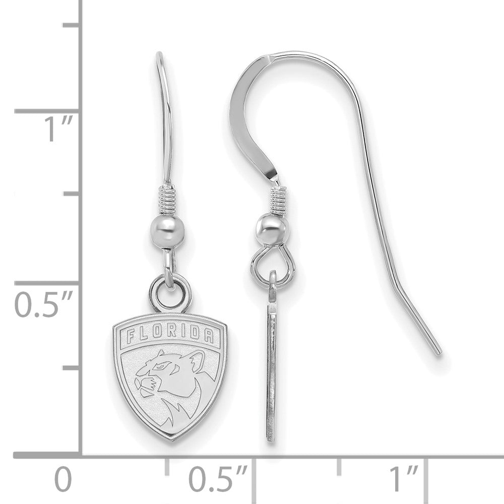 Sterlingsilber Rhodiniert Nhl Logoart Florida Panthers Extra Klein Hängend Draht Ohrringe