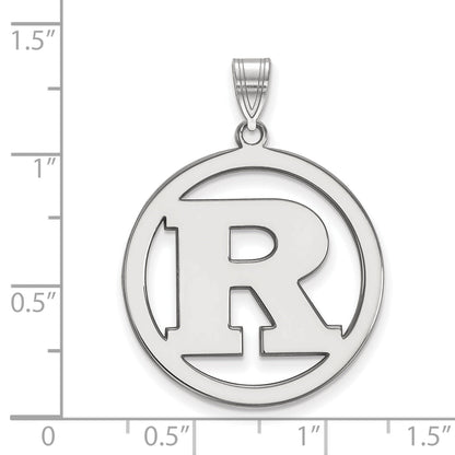 Sterlingsilber Rhodiniert Logoart Rutgers University Buchstabe R Extra Groß Kreis Anhänger