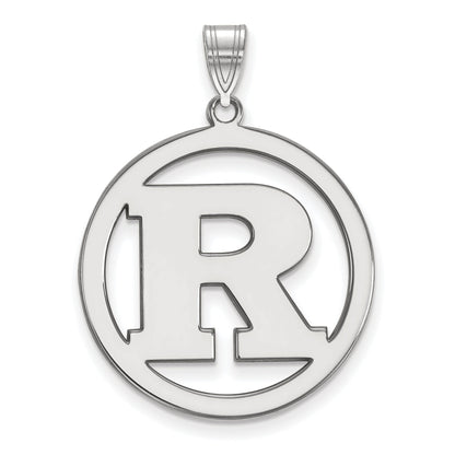 Sterlingsilber Rhodiniert Logoart Rutgers University Buchstabe R Extra Groß Kreis Anhänger