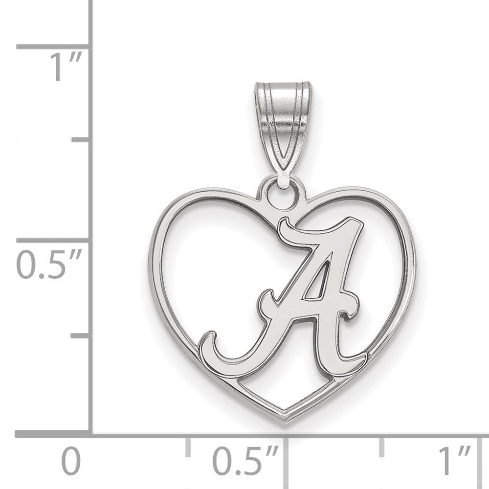 Sterlingsilber Rhodiniert Logoart University Of Alabama Buchstabe A Herz Anhänger