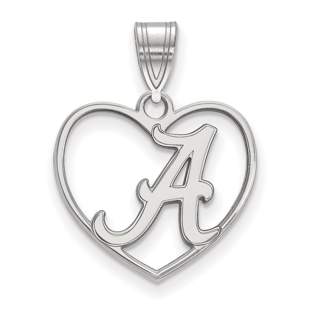 Sterlingsilber Rhodiniert Logoart University Of Alabama Buchstabe A Herz Anhänger