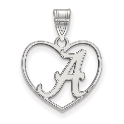 Sterlingsilber Rhodiniert Logoart University Of Alabama Buchstabe A Herz Anhänger
