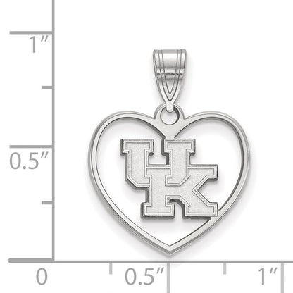 Sterlingsilber Rhodiniert Logoart University Of Kentucky U K Herz Anhänger