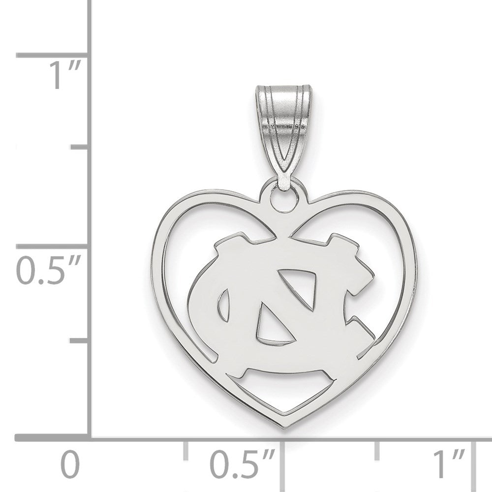 Sterlingsilber Rhodiniert Logoart University Of North Carolina N C Herz Anhänger