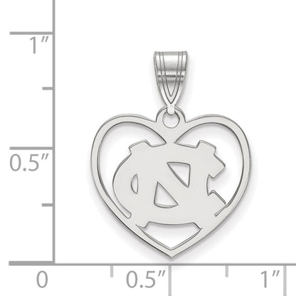 Sterlingsilber Rhodiniert Logoart University Of North Carolina N C Herz Anhänger