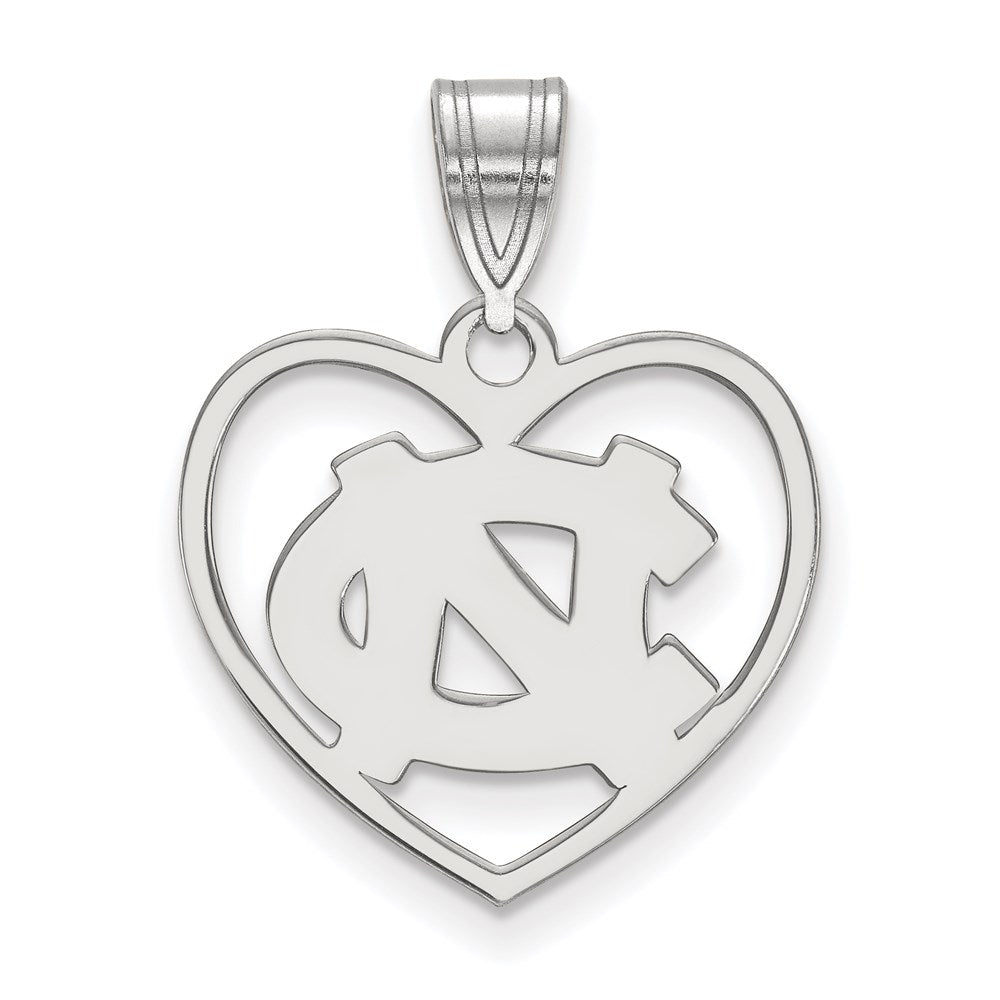Sterlingsilber Rhodiniert Logoart University Of North Carolina N C Herz Anhänger