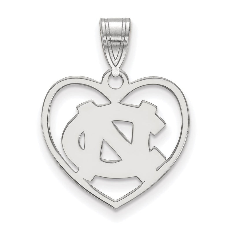 Sterlingsilber Rhodiniert Logoart University Of North Carolina N C Herz Anhänger