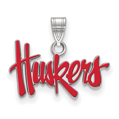 Sterlingsilber Rhodiniert Logoart University Of Nebraska Huskers Klein Emailliert Anhänger