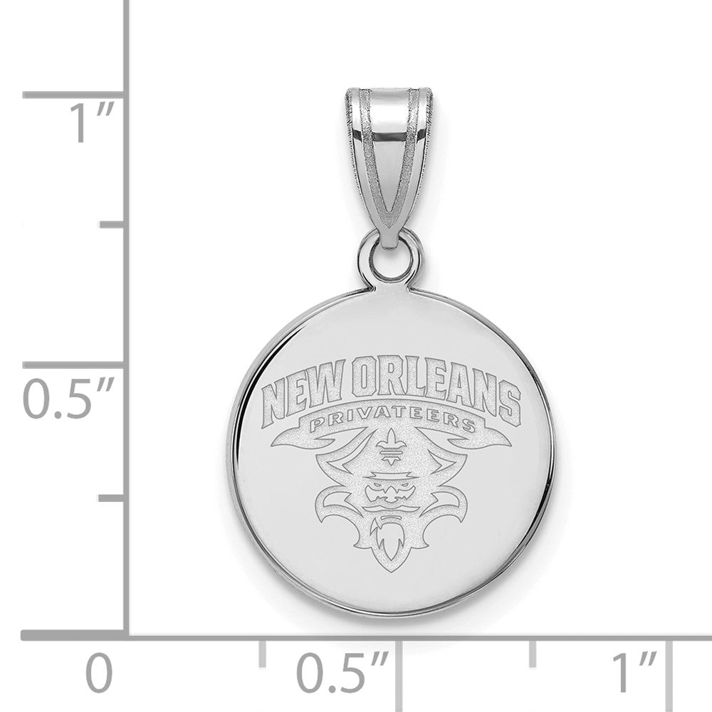 10K Weißgold Logoart University Of New Orleans U N O Mittel Plättchen Anhänger