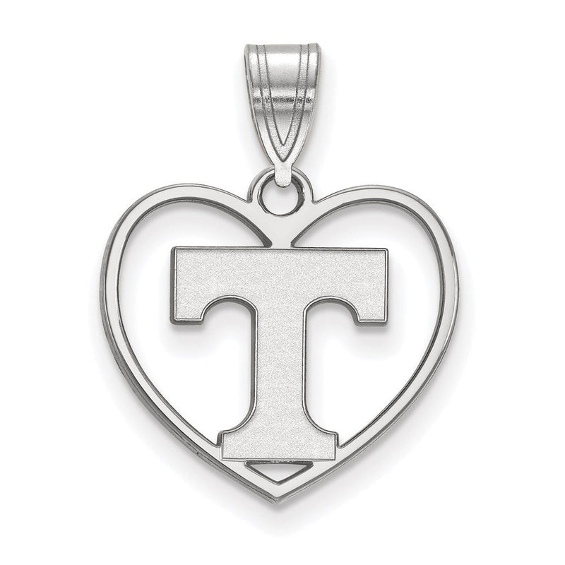 Sterlingsilber Rhodiniert Logoart University Of Tennessee Buchstabe T Herz Anhänger