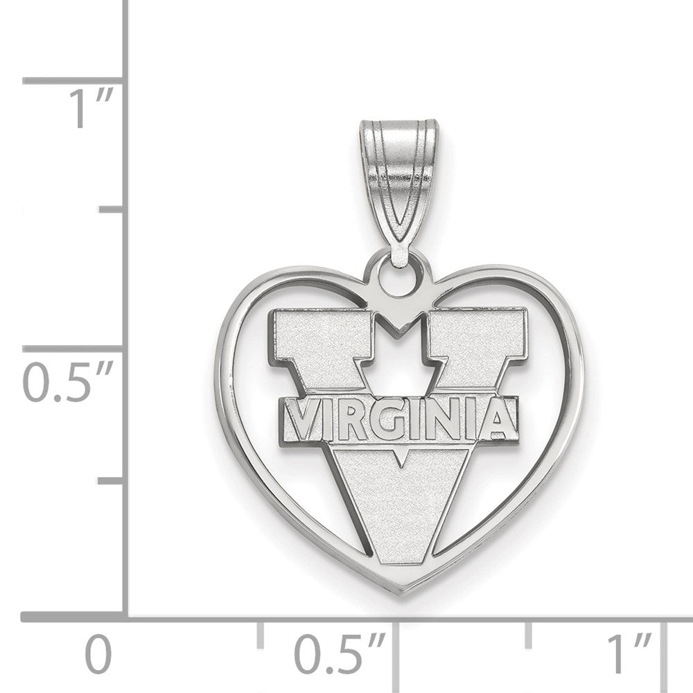 Sterlingsilber Rhodiniert Logoart University Of Virginia Herz Anhänger