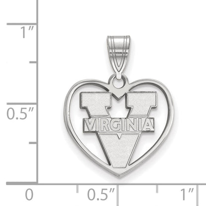 Sterlingsilber Rhodiniert Logoart University Of Virginia Herz Anhänger