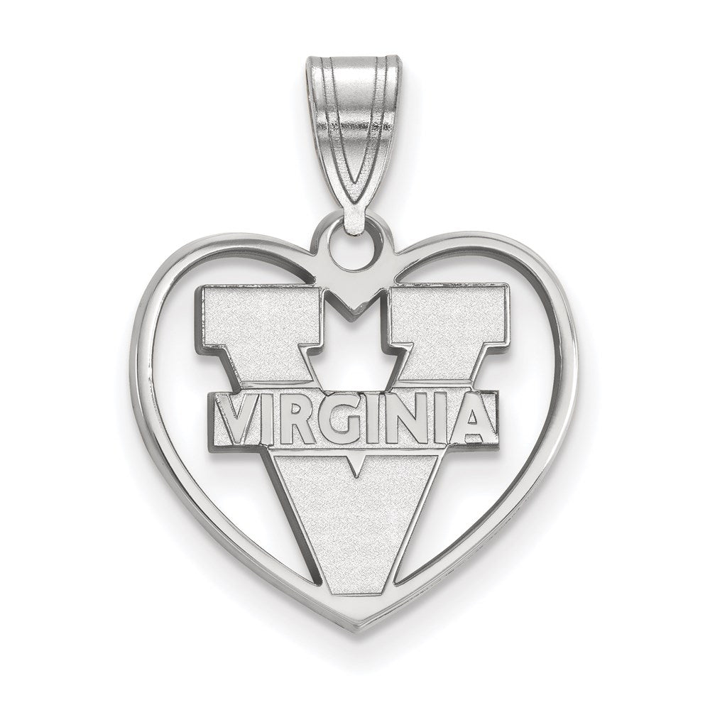Sterlingsilber Rhodiniert Logoart University Of Virginia Herz Anhänger