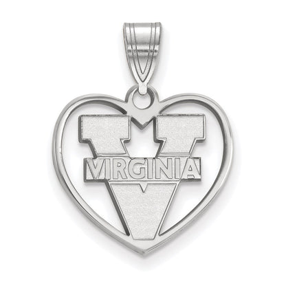 Sterlingsilber Rhodiniert Logoart University Of Virginia Herz Anhänger