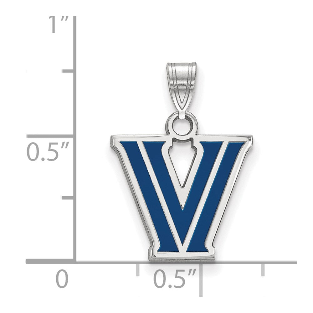 Sterlingsilber Rhodiniert Logoart Villanova University Buchstabe V Klein Emailliert Anhänger