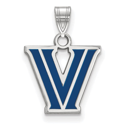 Sterlingsilber Rhodiniert Logoart Villanova University Buchstabe V Klein Emailliert Anhänger